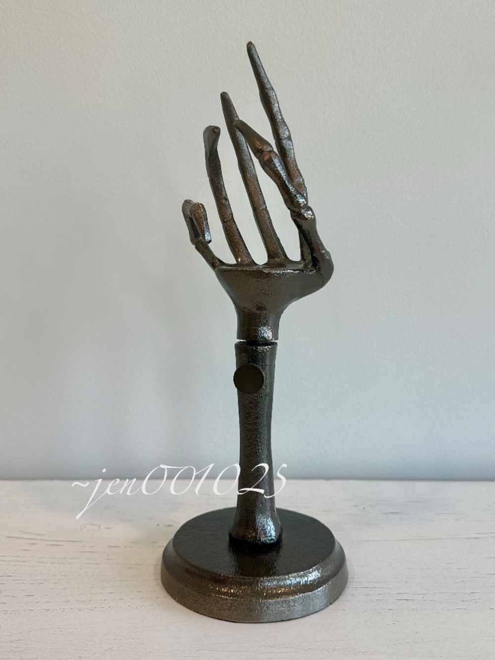 Skeleton Hand Adjustable Taper Candle Holder Aluminum Black - Threshold - Picture 8 of 13